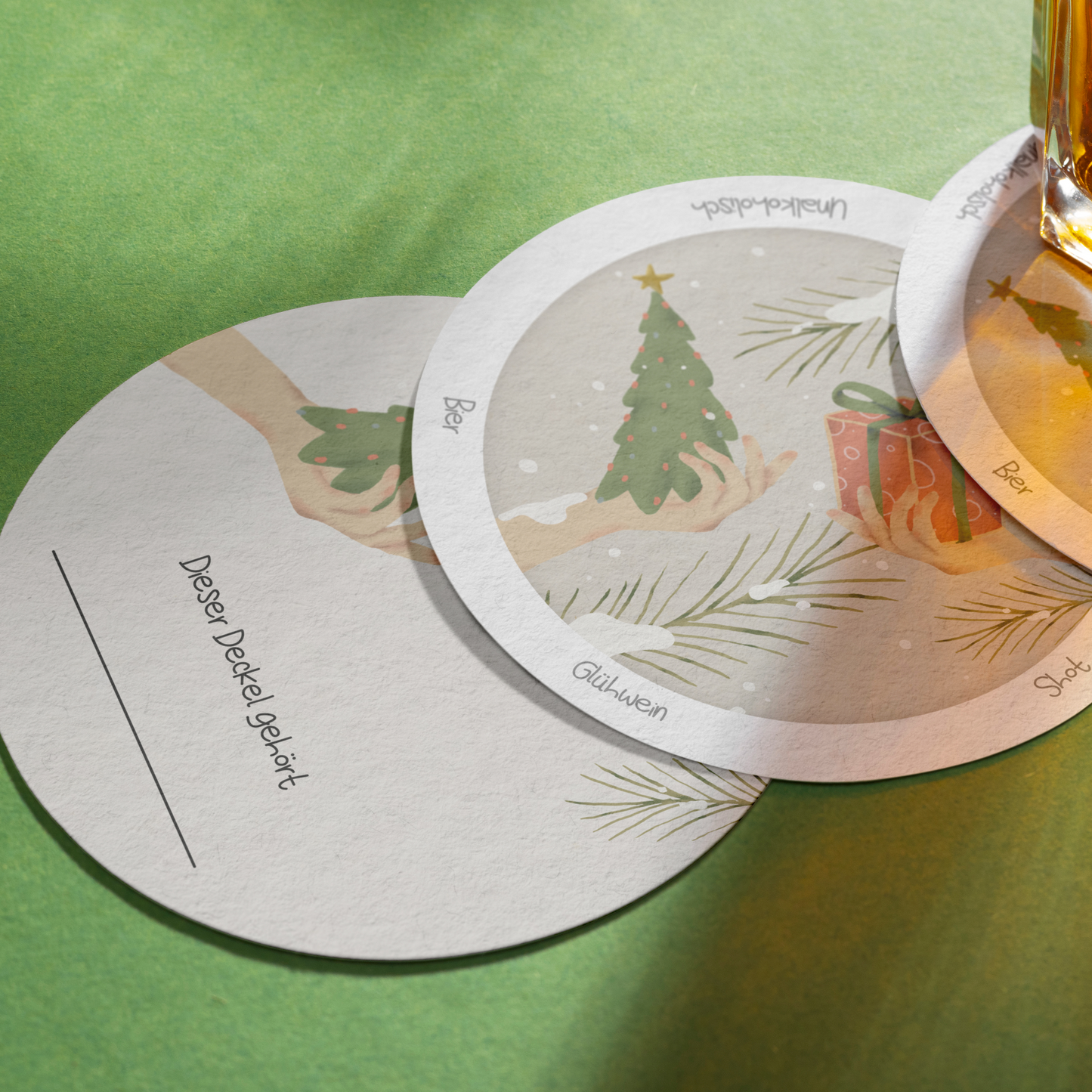Bierdeckel Weihnachten 10er Pack - "Dennis"