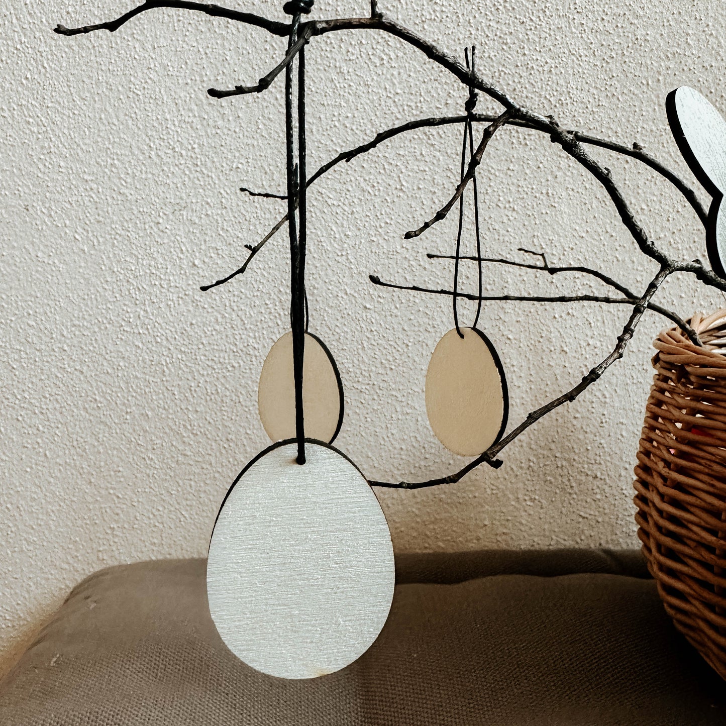 Deko 10er Set Osterei aus Holz - "Heiko"