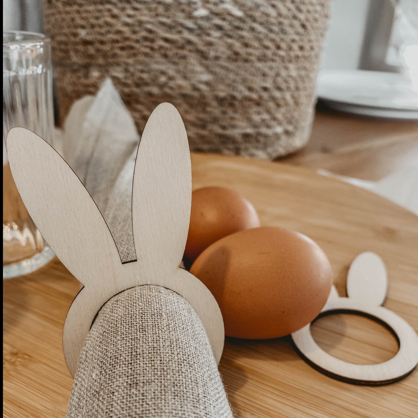 Serviettenring Hase 4er Set - "Sylvia"