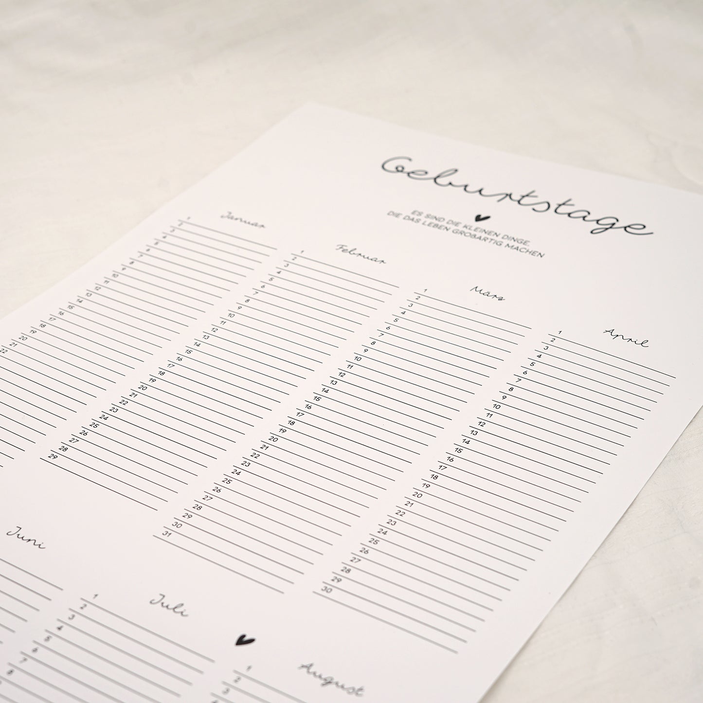 Kalender Geburtstage - "Mona"