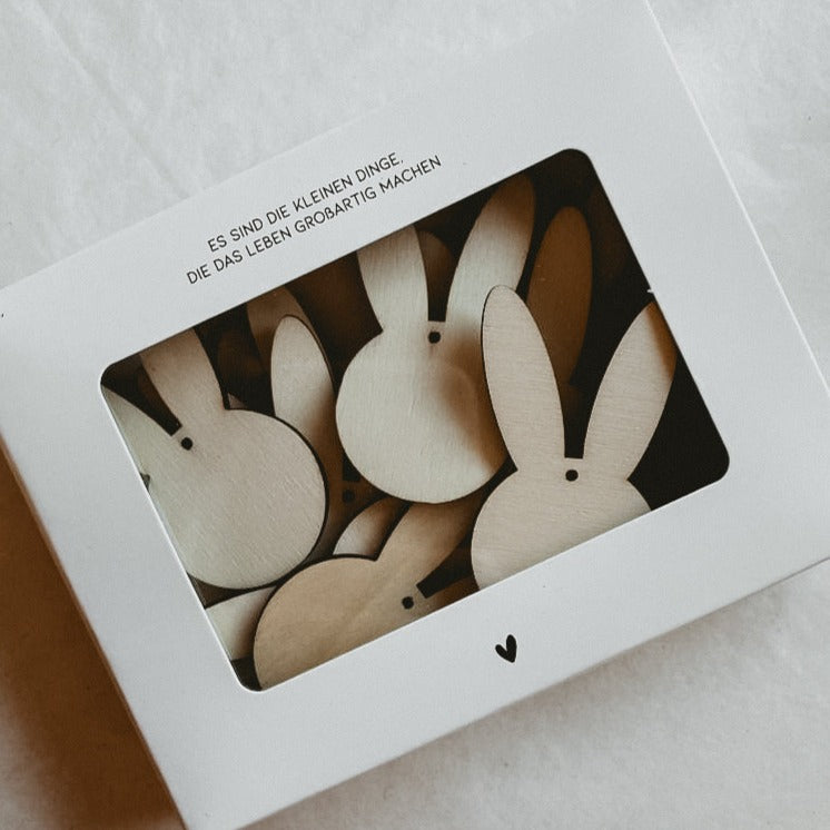 Deko 10er Set Hase aus Holz - "Philip"