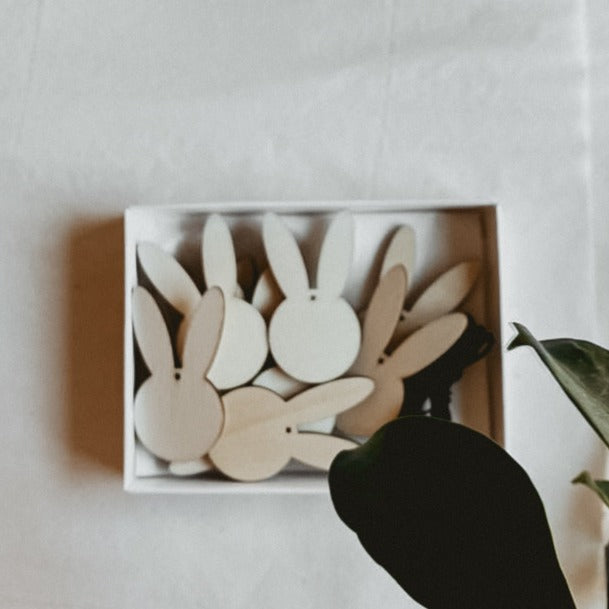 Deko 10er Set Hase aus Holz - "Philip"