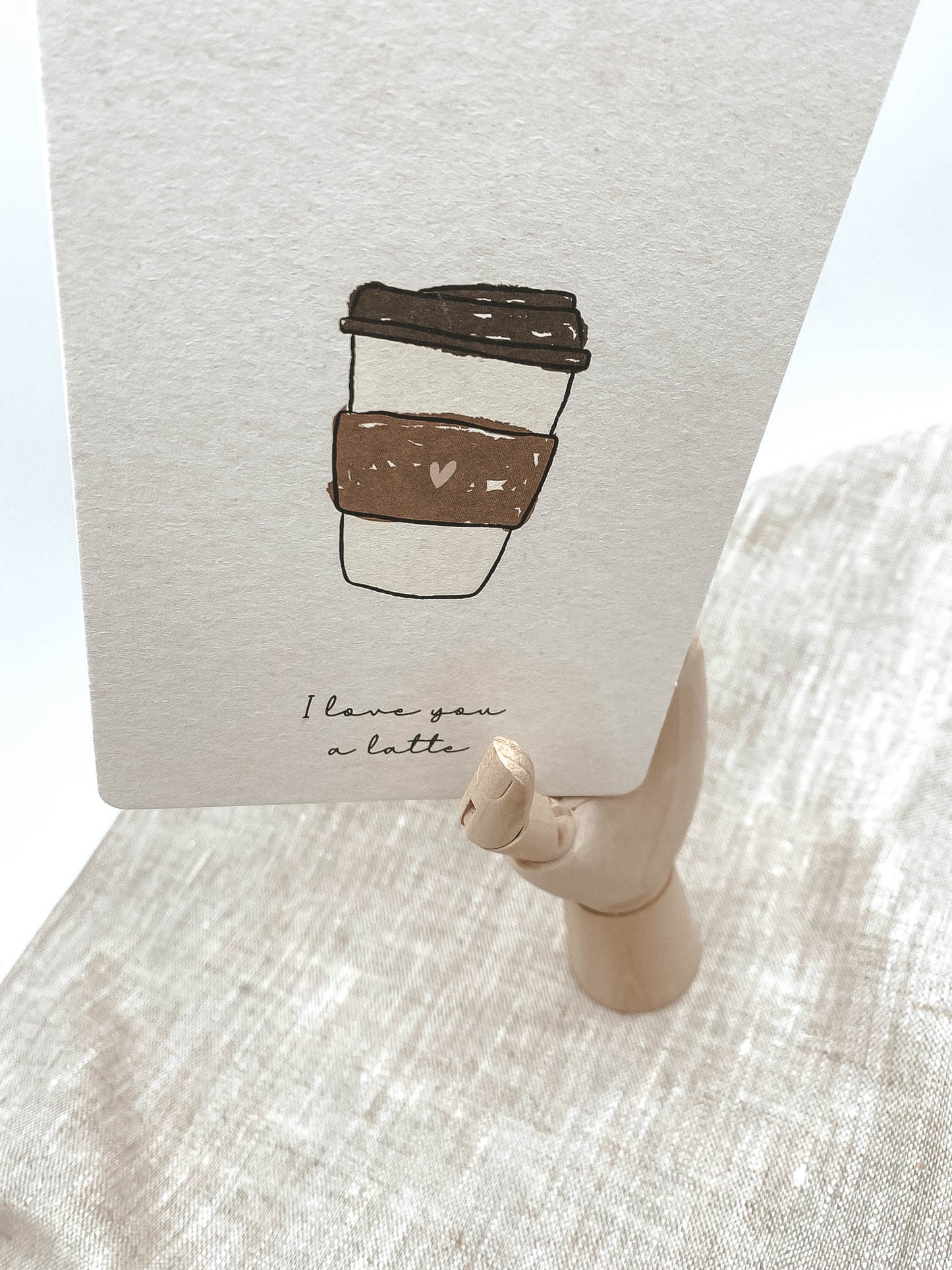 Karte • Love you a latte - "Bine"