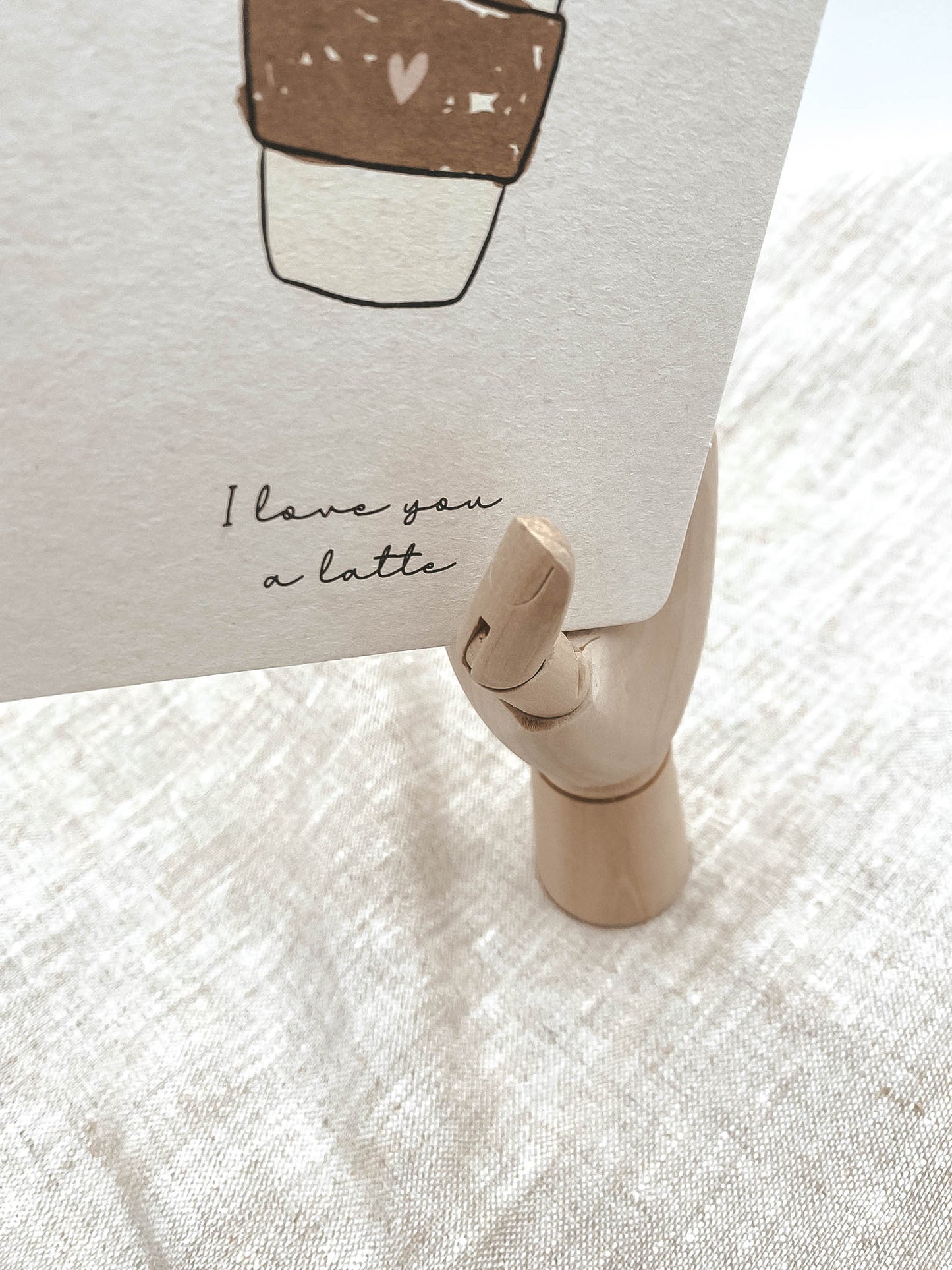 Karte • Love you a latte - "Bine"