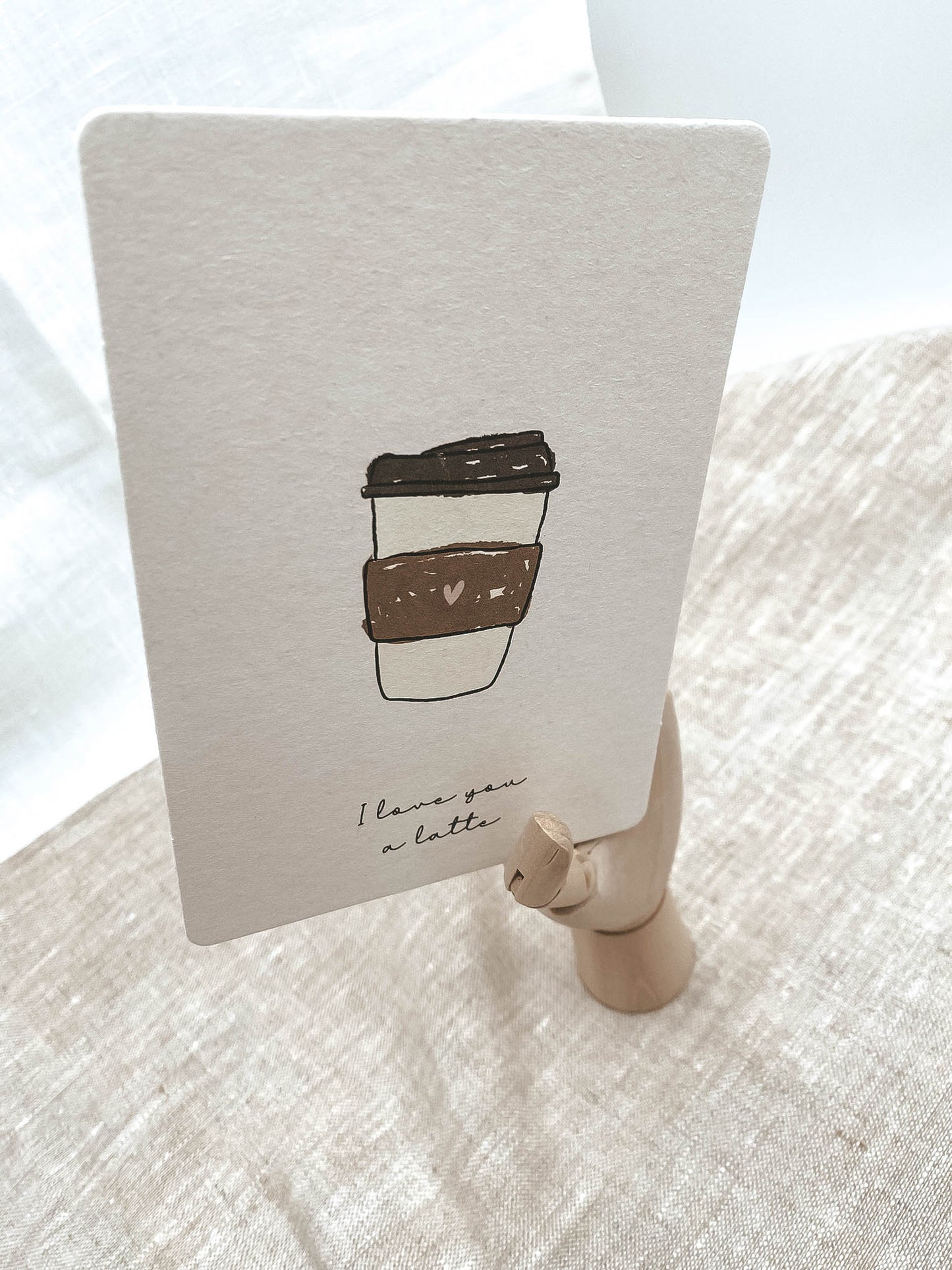 Karte • Love you a latte - "Bine"