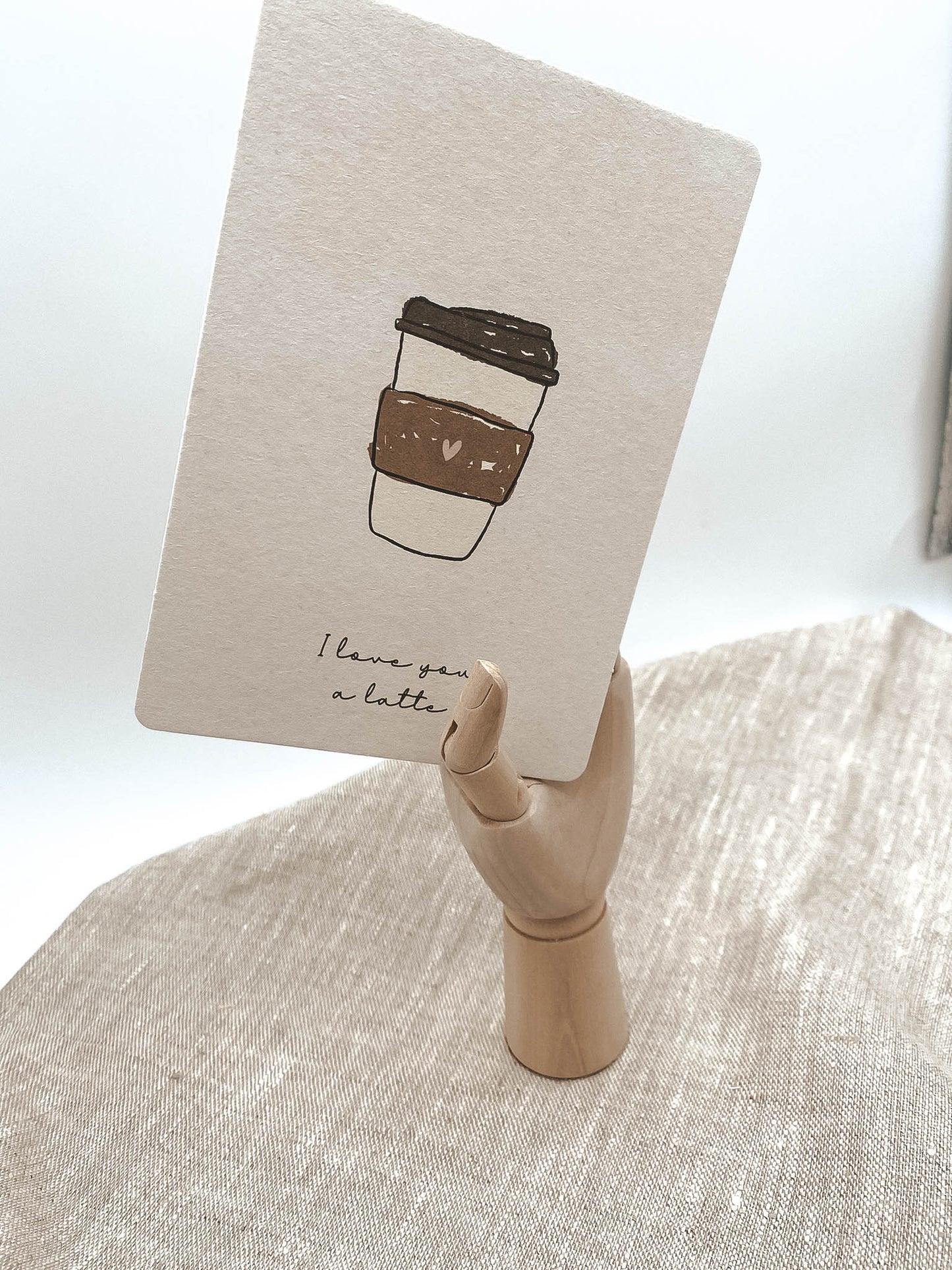 Karte • Love you a latte - "Bine"
