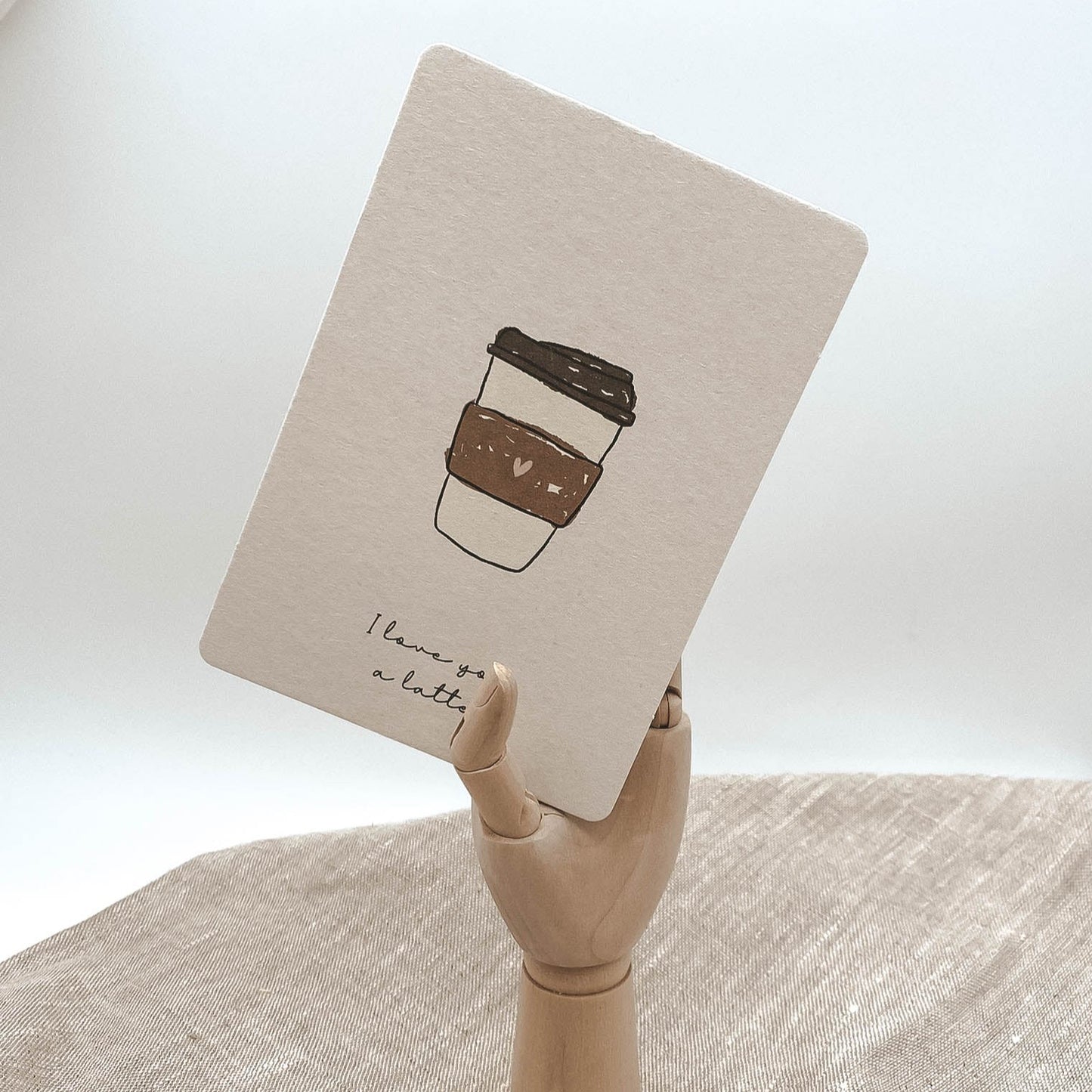 Karte • Love you a latte - "Bine"