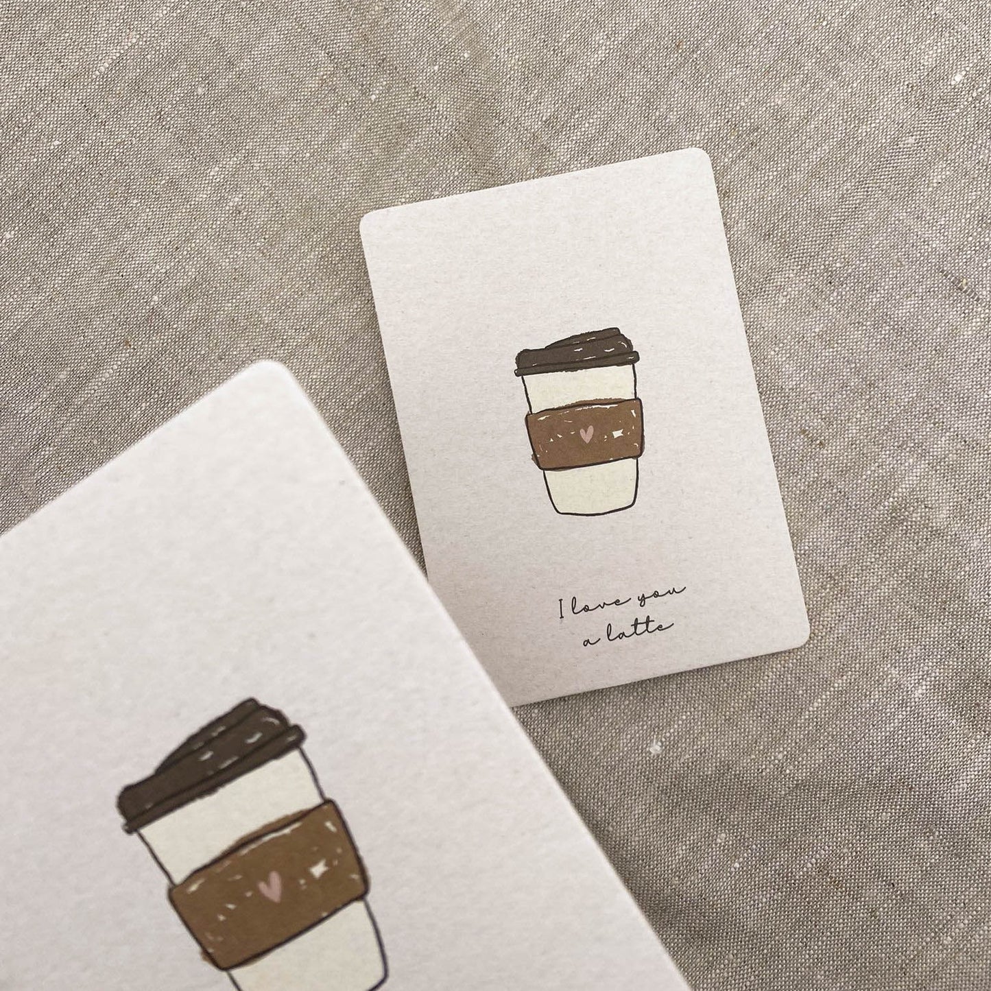 Karte • Love you a latte - "Bine"